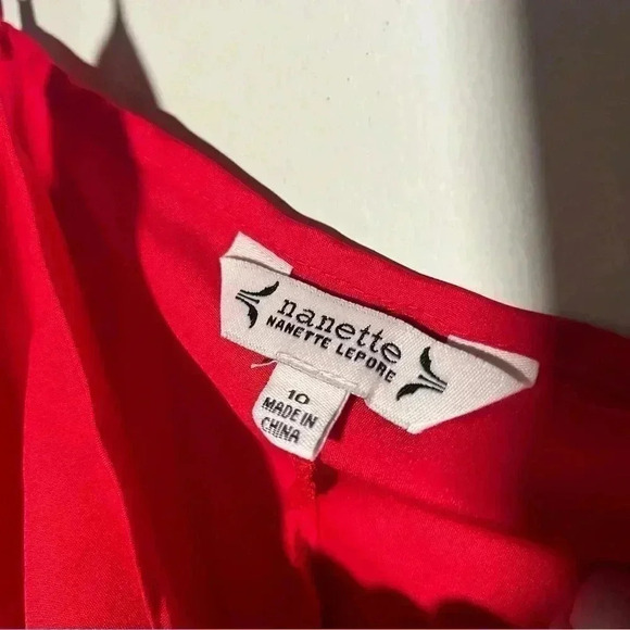 NWT NANETTE LEPORE fire engine red slip dress 10 - Picture 5 of 5